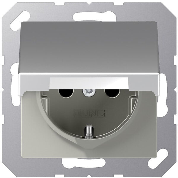 JUNG SCHUKO-Steckdose 16 A 250V m.Klappdeckel bruchs A 1520 BFKL AL